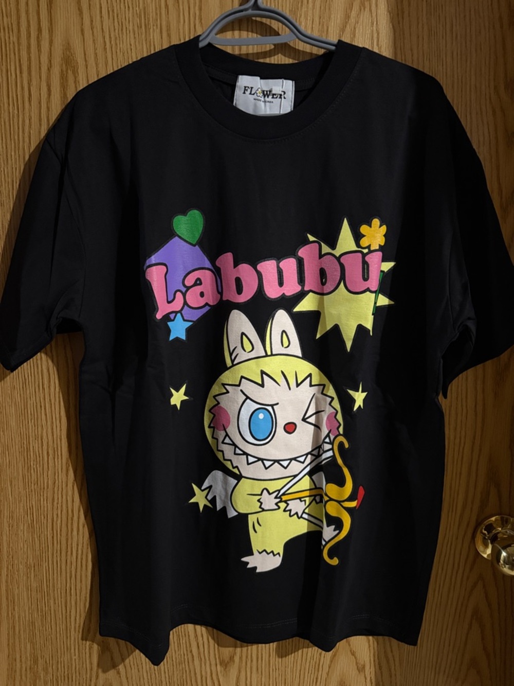 Labubu Kids Graphic Tee - Black with Colorful Print